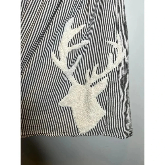 Judith March strapless dress elastic embroidered moose reindeer elk size SMALL - Picture 4 of 6
